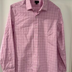 J. Crew Men's Pink Grid Dress Shirt